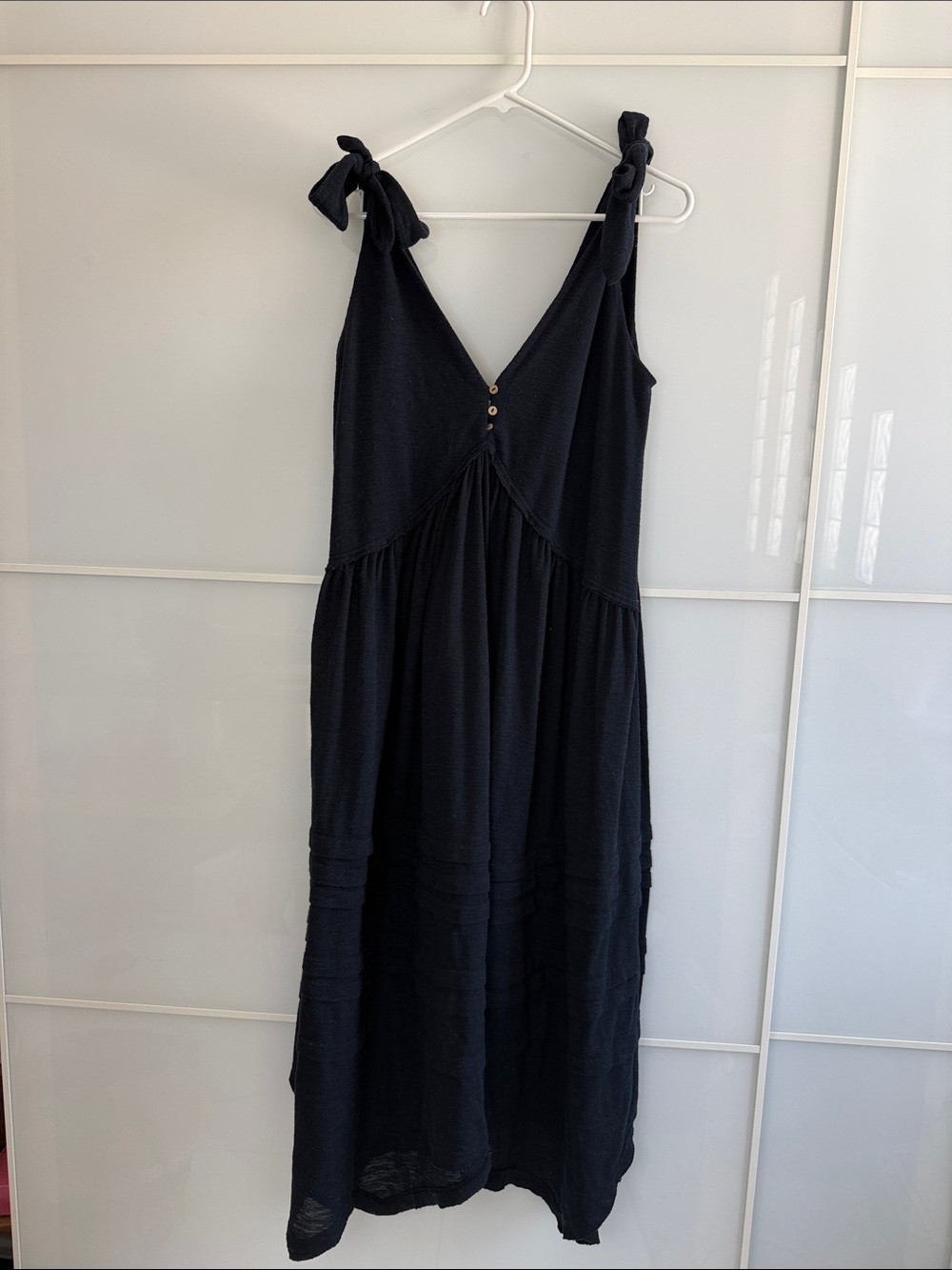 Free People FP Beach Black Tie-Shoulder Maxi Dress - Women